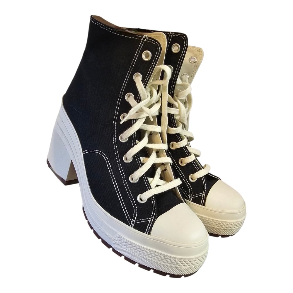 Converse 70 Unisex Chuck De Luxe Heel Sneaker Egret Black 11.5 Womens